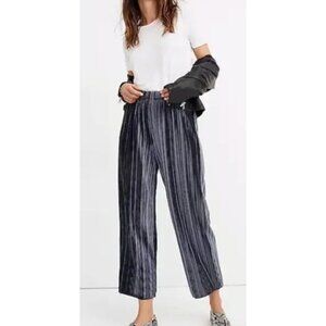 Madewell Striped Wide Leg Pants - Black and White